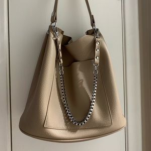 Genuine leather tote and matching cross body bag